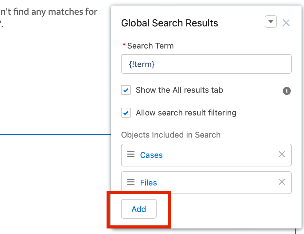 Enabling Global Search Results 