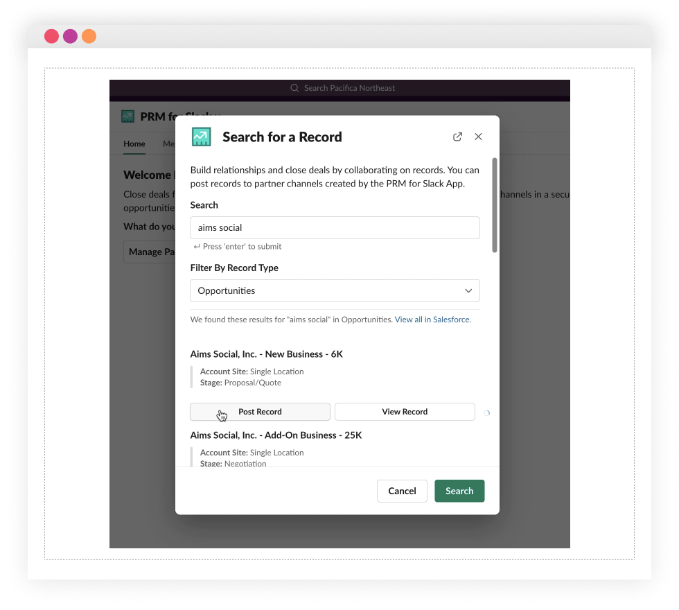 PRM for Slack app