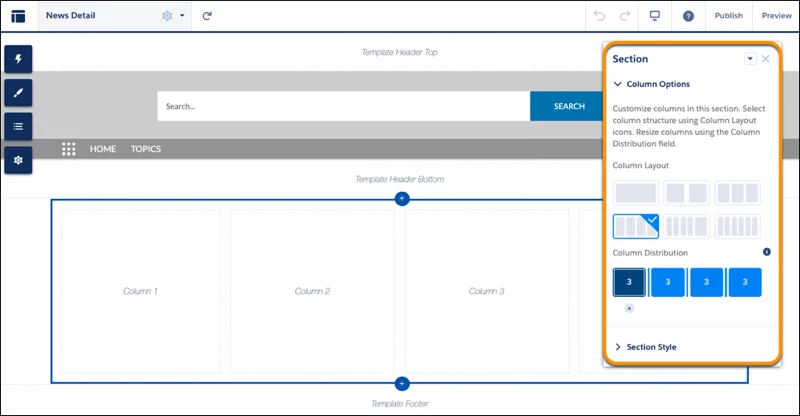 crm flexible layout