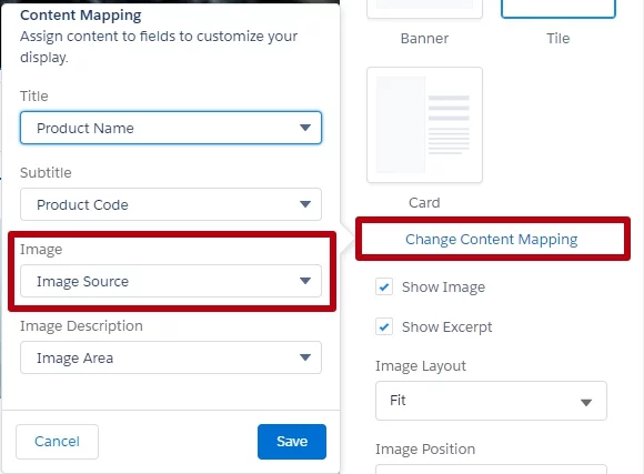 change content mapping