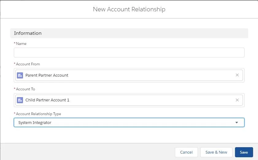 new Account Relationship 