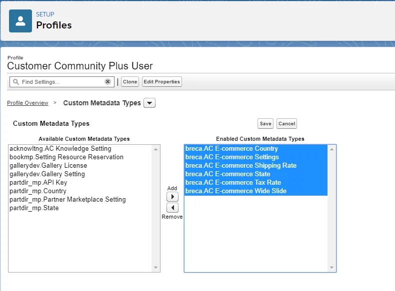 enabled custom metadata types