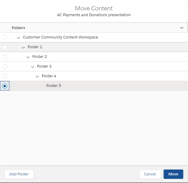 “Move Content” button salesforce