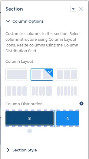 experience builder sections