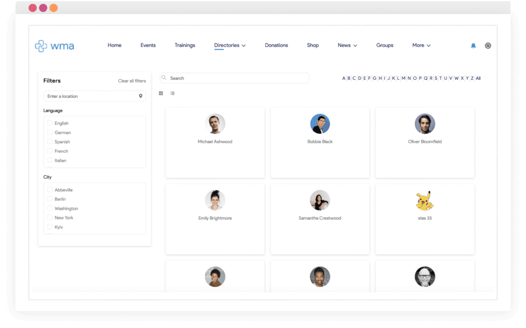 member directory experience cloud