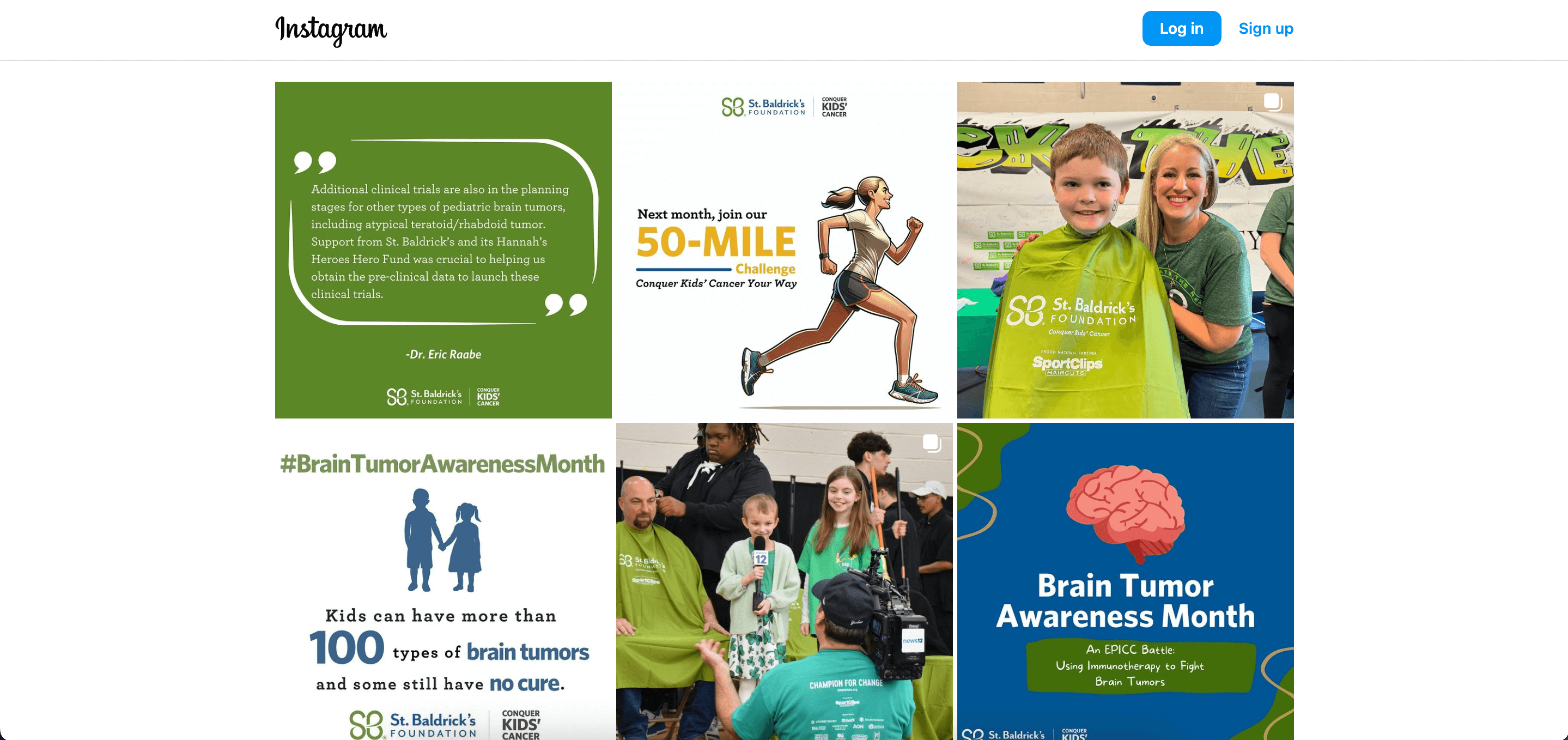 St.Baldrick's Foundation Instagram account