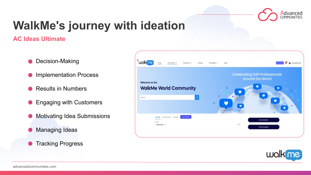 WalkMe journey with ideation