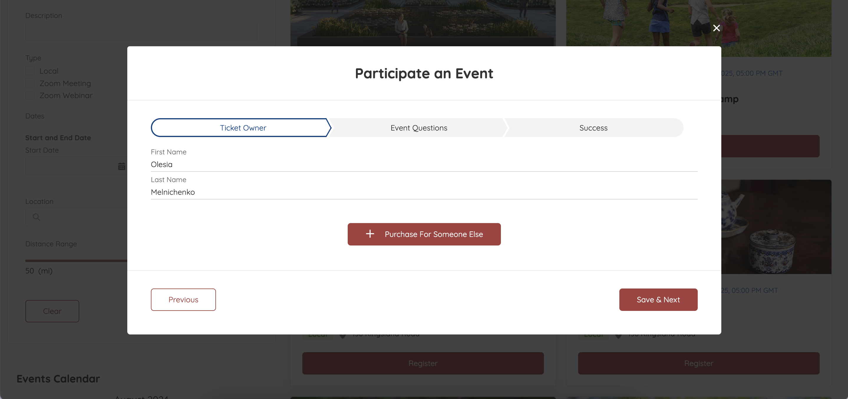 AC Events Enterprise_event registration process_ticket owner step