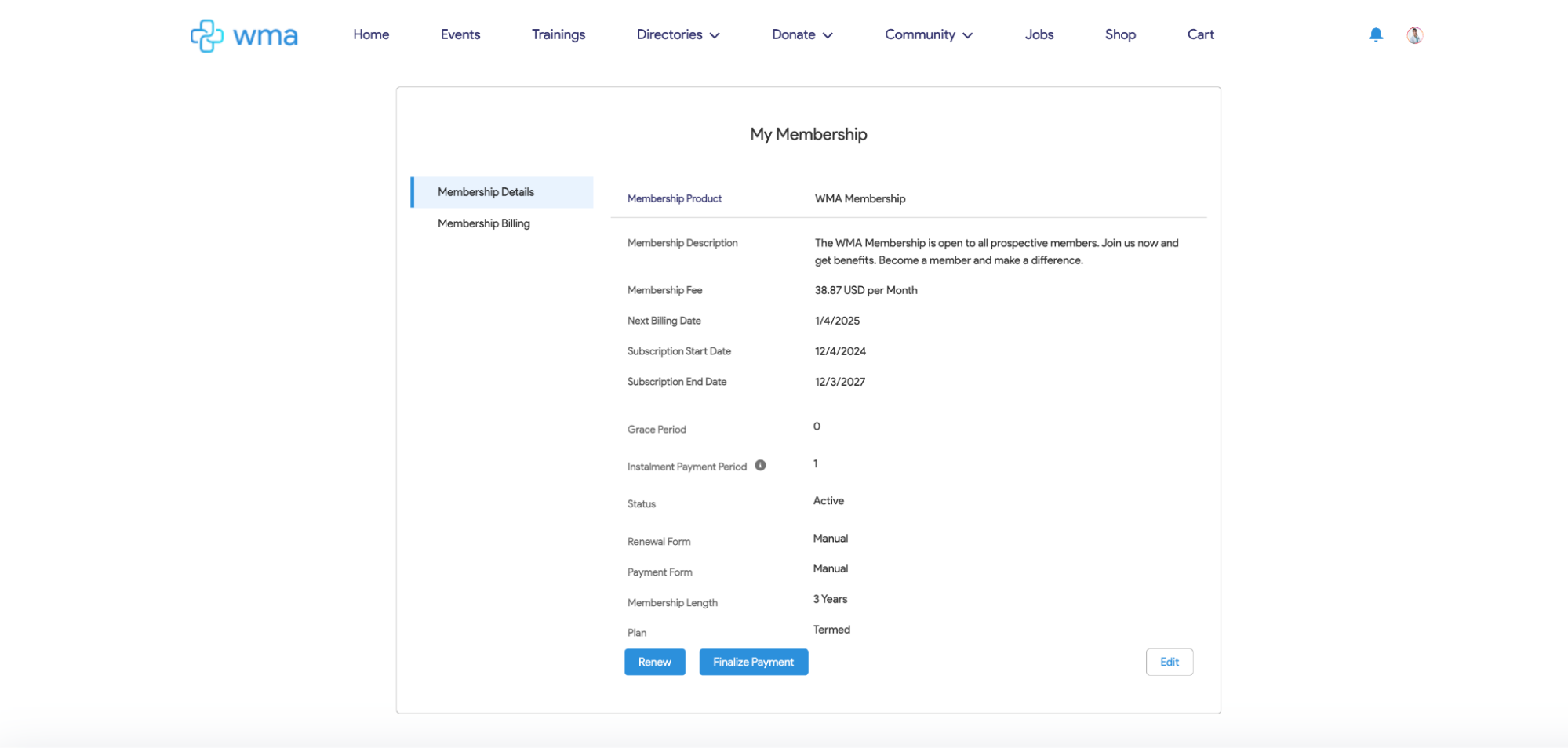 Finalize Payment Button in AC MemberSmart