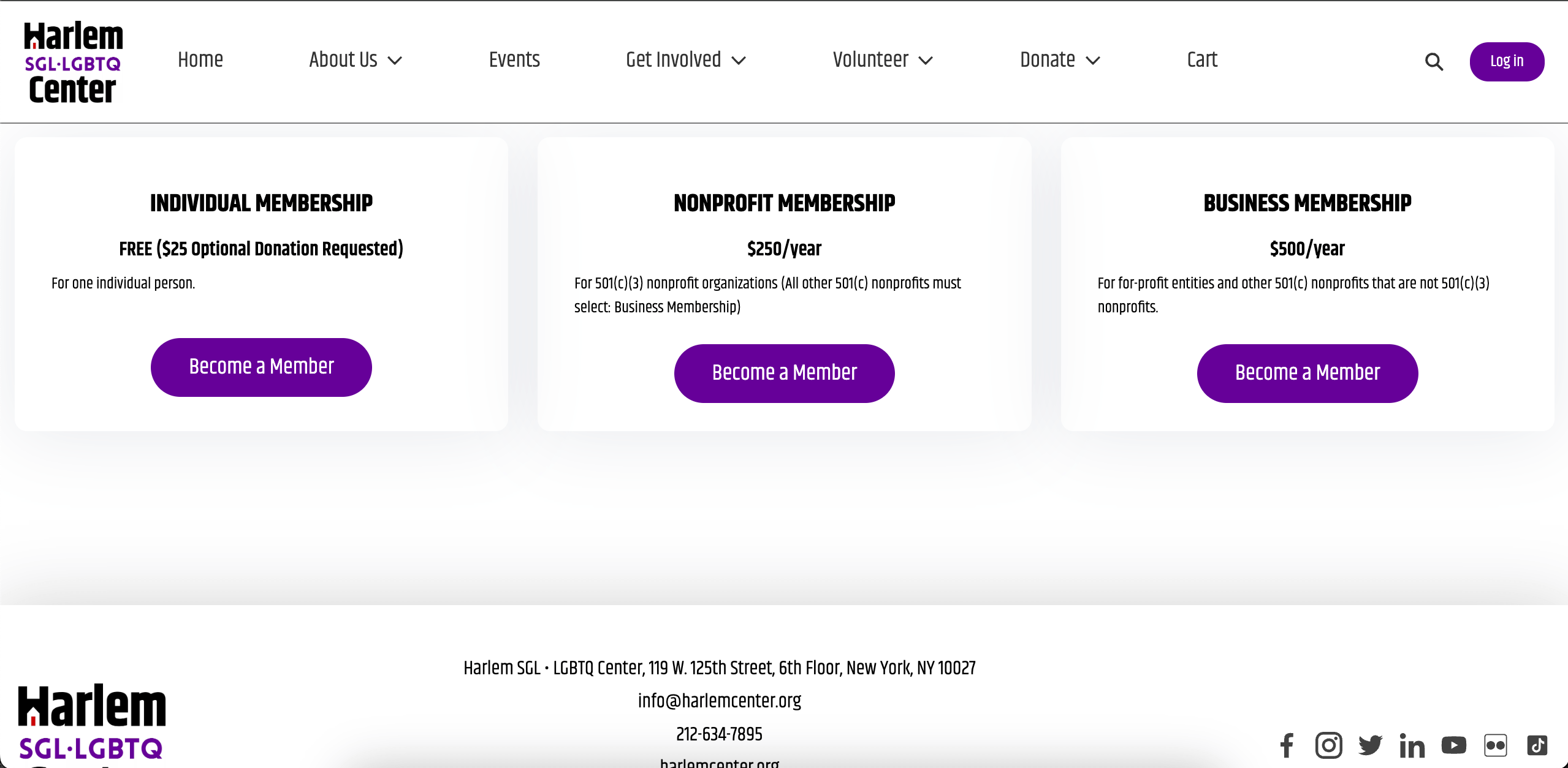 Harlem SGL•LGBTQ Center membership