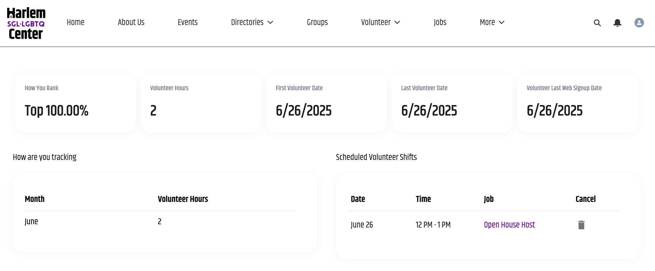 Harlem SGL•LGBTQ Center volunteering