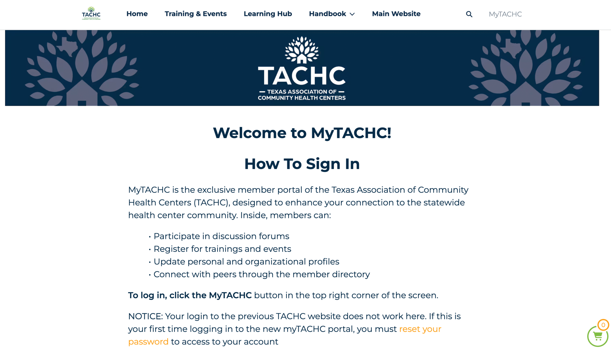 MyTACHC Welcome & Sign-In Instructions