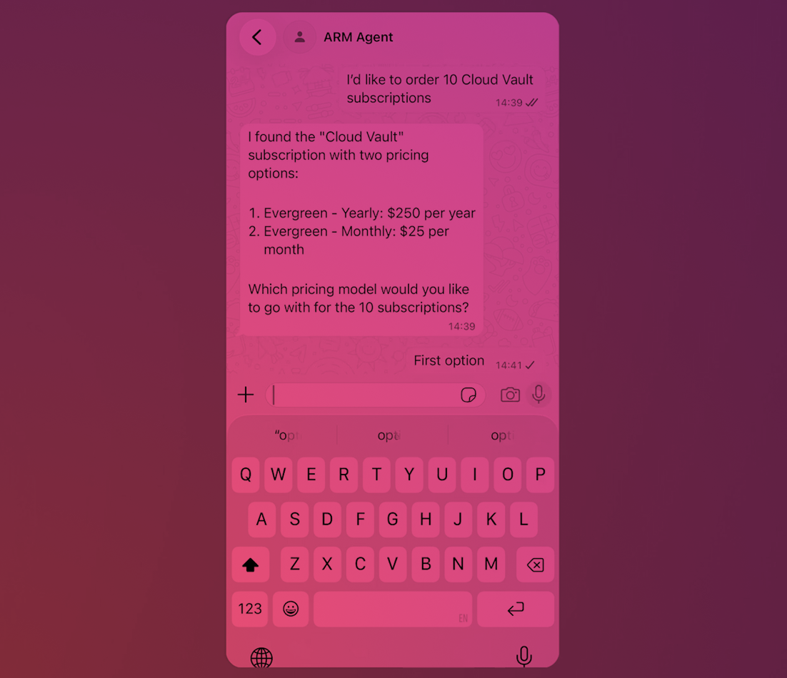 Agentforce Revenue Management Watsapp chat