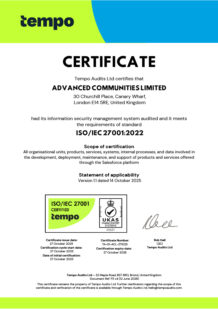 ISO/IEC 27001 certification badge
