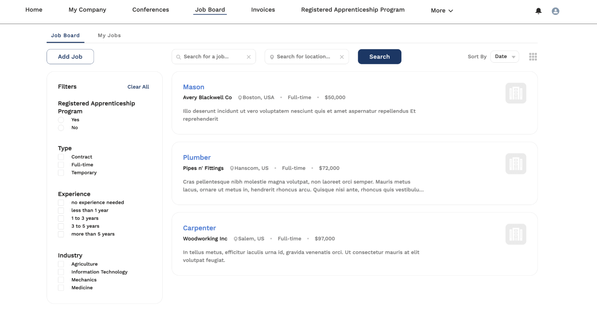 skills usa Job/Internship Board 